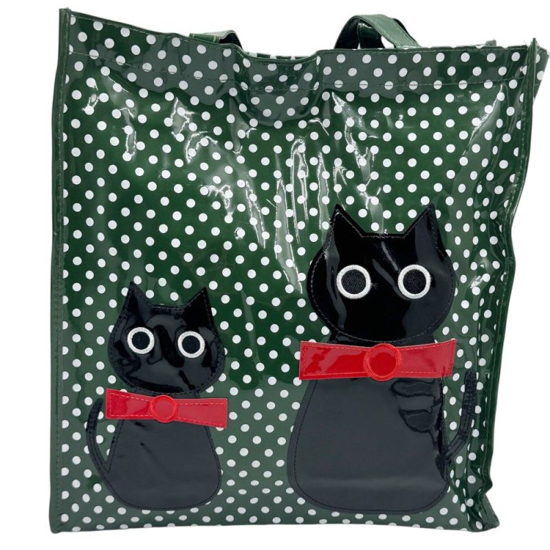 SHOPPING BAG ΓΑΤΑ 01-9000 ΠΡΑΣΙΝΗ Domus accessories