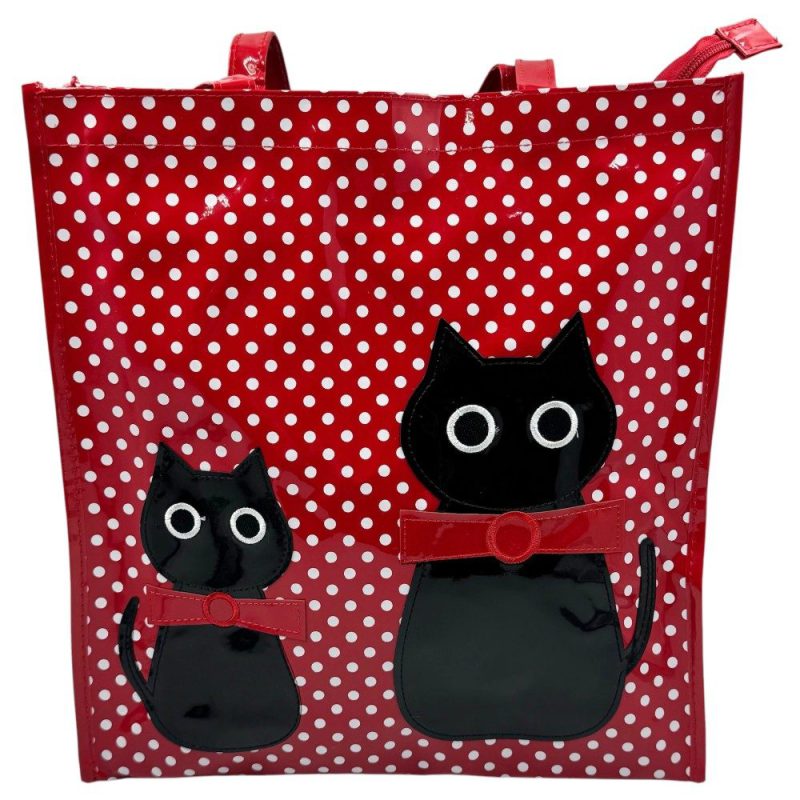 SHOPPING BAG ΓΑΤΑ 01-9000 ΚΟΚΚΙΝΗ Domus accessories