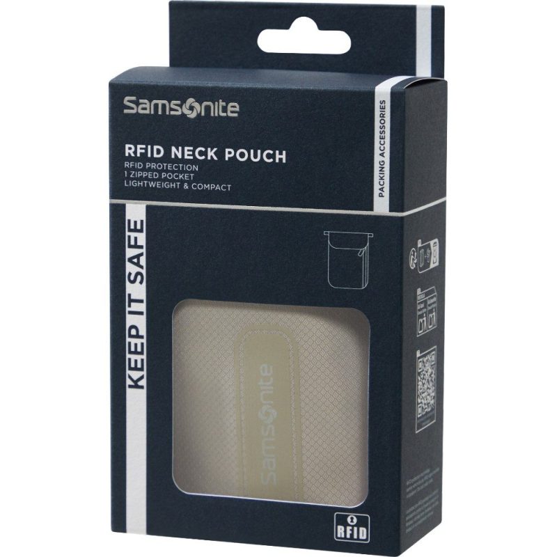 Samsonite 157361-2857 Ta Revolution Neck Pouch Ταξιδιωτικό Τσαντάκι RFID Μπεζ Samsonite