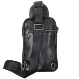 Domus Bodybag/Ανδρική Τσάντα Στήθους Δέρμα 2260 Μαύρη 4