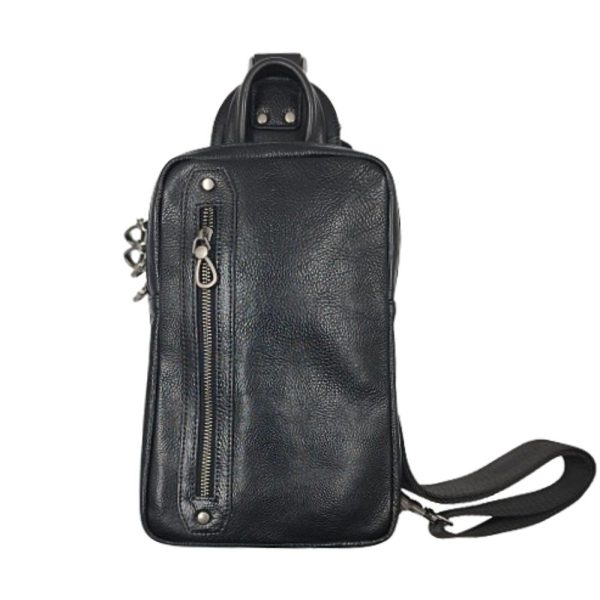 Domus Bodybag/Ανδρική Τσάντα Στήθους Δέρμα 2260 Μαύρη