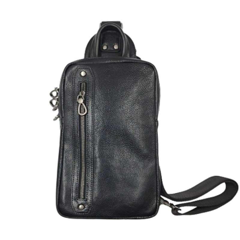 Domus Bodybag/Ανδρική Τσάντα Στήθους Δέρμα 2260 Μαύρη Domus accessories
