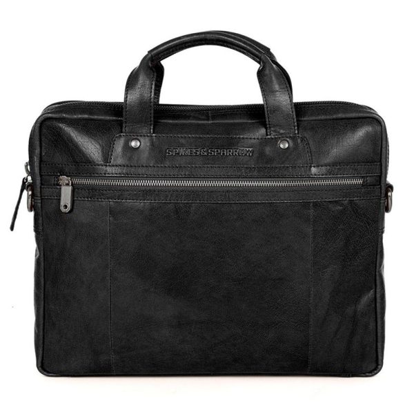 Spikes & Sparrow 24244N00 Montana Δερμάτινος Χαρτοφύλακας 15'' Μαύρος