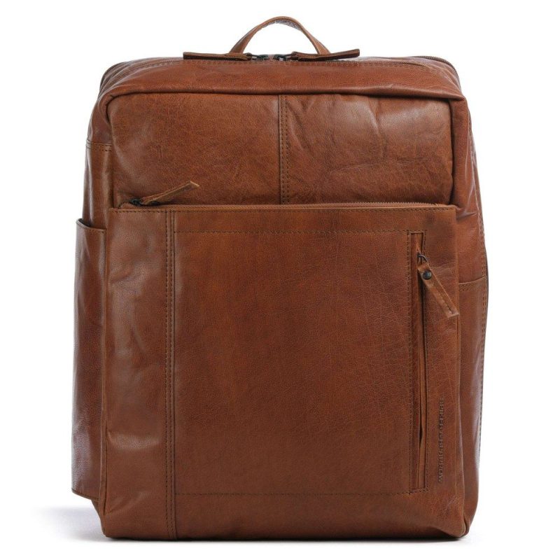 Spikes & Sparrow 50167047 Jonathan Δερμάτινο Σακίδιο Πλάτης Cabin Bag 15,6'' Κονιάκ Spikes & Sparrow