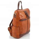 Kion 99873 Δερμάτινο Σακίδιο Πλάτης Backpack Ταμπά με Καφέ 3