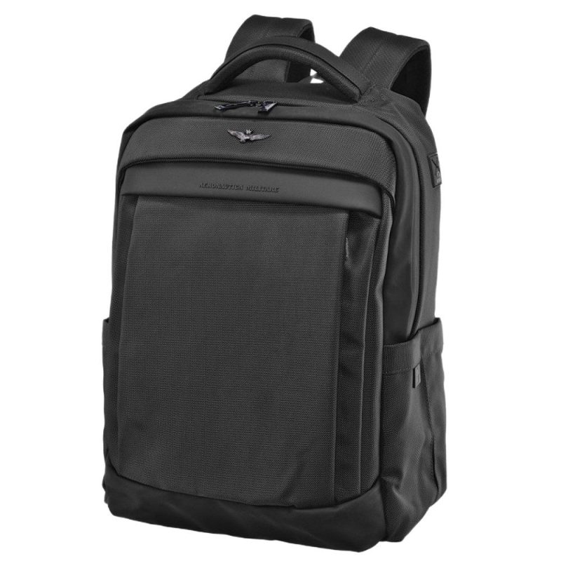 Aeronautica Militare AM-504 Backpack Τσάντα Πλάτης Μαύρη Aeronautica militare