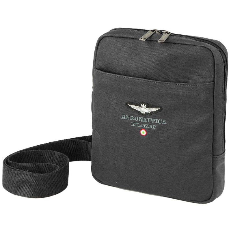 Aeronautica Militare AM-542 Ανδρική Τσάντα Ώμου / Χιαστί Μαύρη Aeronautica militare