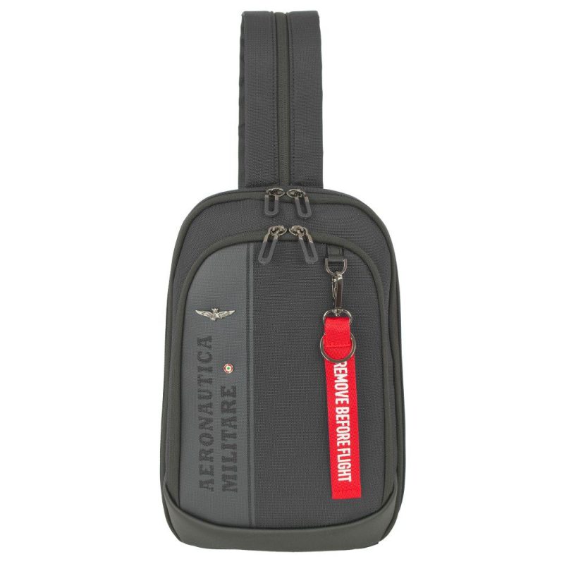 Aeronautica Militare AM-603 Cross Bodybag/Backpack Ανδρική Τσάντα Στήθους Μαύρη Aeronautica militare