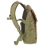 Aeronautica Militare AM-613 Backpack Τσάντα Πλάτης από Καμβά με Δέρμα Χακί 3