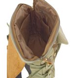 Aeronautica Militare AM-613 Backpack Τσάντα Πλάτης από Καμβά με Δέρμα Χακί 2