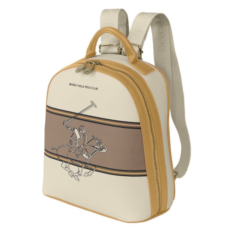 Beverly Hills Polo Club BH-4412 Backpack Γυναικεία Τσάντα Πλάτης Μπεζ Beverly hills Polo club