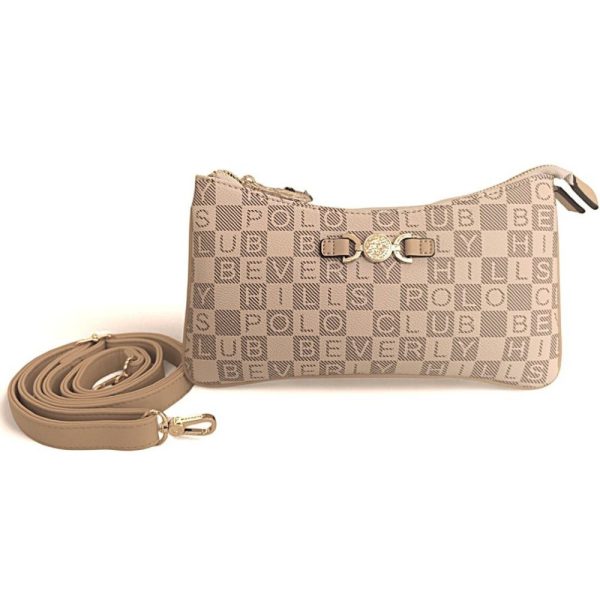 Beverly Hills Polo Club BH-4536 Γυναικεία Τσάντα Ώμου/Χιαστή Μπεζ