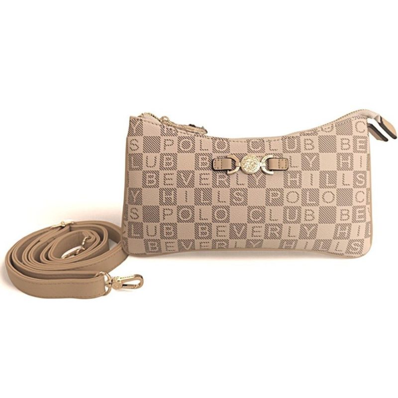 Beverly Hills Polo Club BH-4536 Γυναικεία Τσάντα Ώμου/Χιαστή Μπεζ Beverly hills Polo club