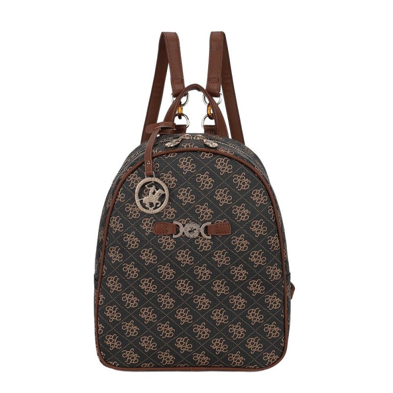 Beverly Hills Polo Club BH-4662 Backpack Γυναικεία Τσάντα Πλάτης Καφέ Beverly hills Polo club