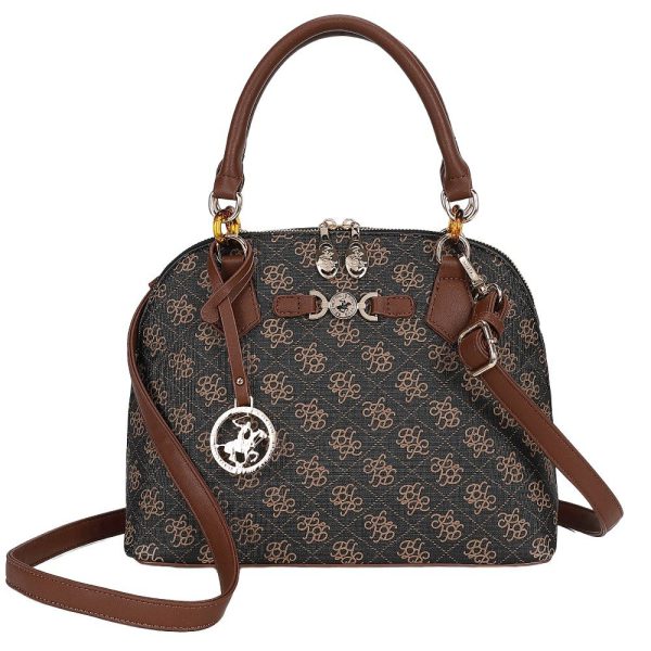 Beverly Hills Polo Club BH-4663 Γυναικεία Τσάντα Χειρός/Ώμου Καφέ