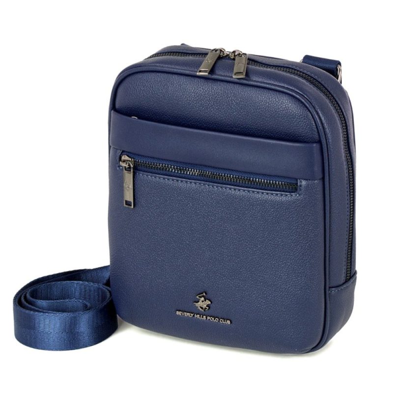 Beverly Hills Polo Club BH-8513 Ανδρική Τσάντα Χιαστή Μπλε Beverly hills Polo club