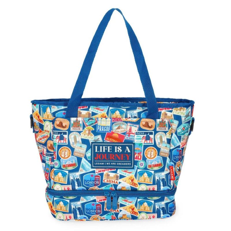 Legami Milano LLBAG0007 Τσαντάκι Φαγητού Χειρός Travel Stickers Μπλε LEGAMI