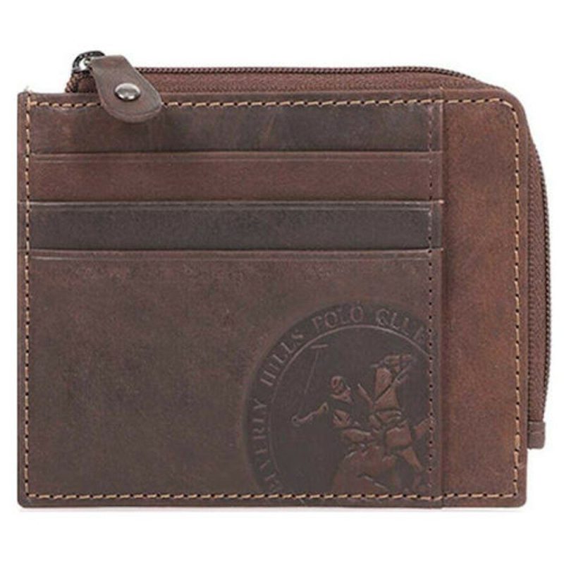 Beverly Hills Polo Club BH-1196 Δερμάτινη καρτοθήκη καφέ Beverly hills Polo club