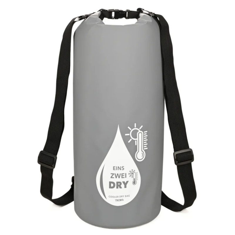 TROIKA RUC03/GY 1-2-DRY BAG Backpack Στεγανός Σάκος Πλάτης 10 Λίτρων Γκρι TROIKA