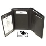 ALPHA STATUS 10104D RFID Δερμάτινο Ανδρικό Πορτοφόλι Μαύρο 5