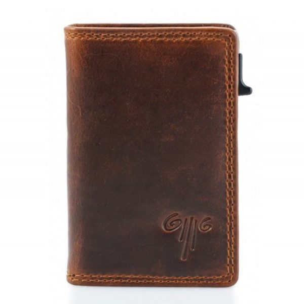 Kion 16823 KARA Card Holder Δερμάτινο Μαγνητικό Πορτοφόλι με RFID Καφέ