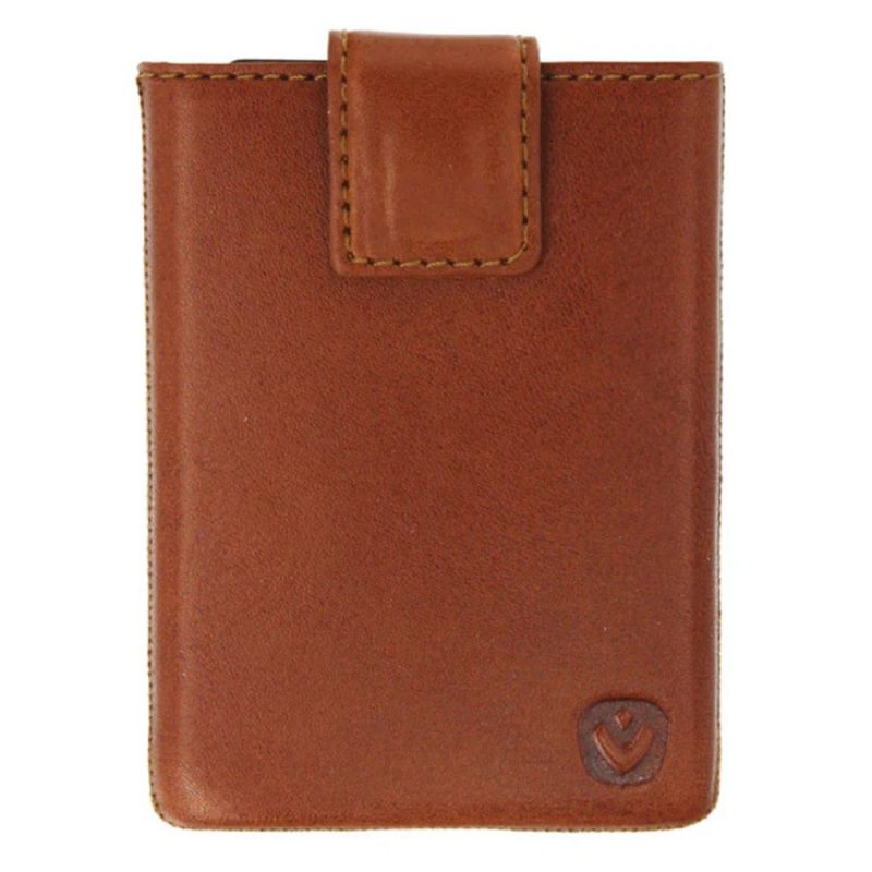 Valenta 581714 Card Case Pocket Δερμάτινο Πορτοφόλι Καρτών με RFID Ταμπά Cognac Valenta