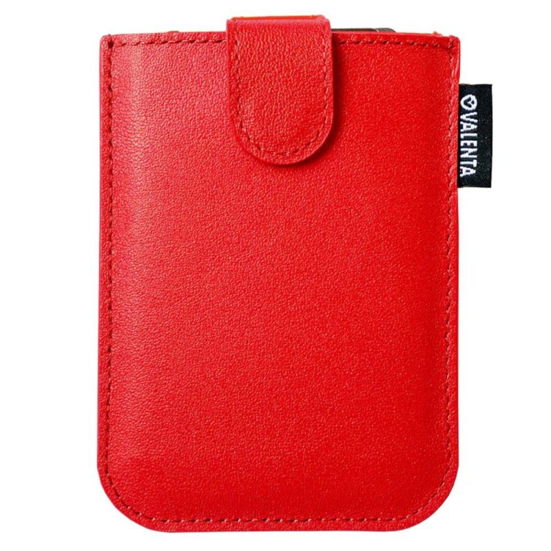 Valenta 583770 Card Case Pocket Slide Δερμάτινο Πορτοφόλι Καρτών με RFID Κόκκινο Valenta