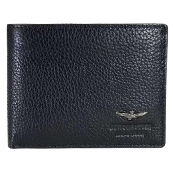 AERONAUTICA MILITARE AM-183 Δέρμα Πορτοφόλι Μαύρο