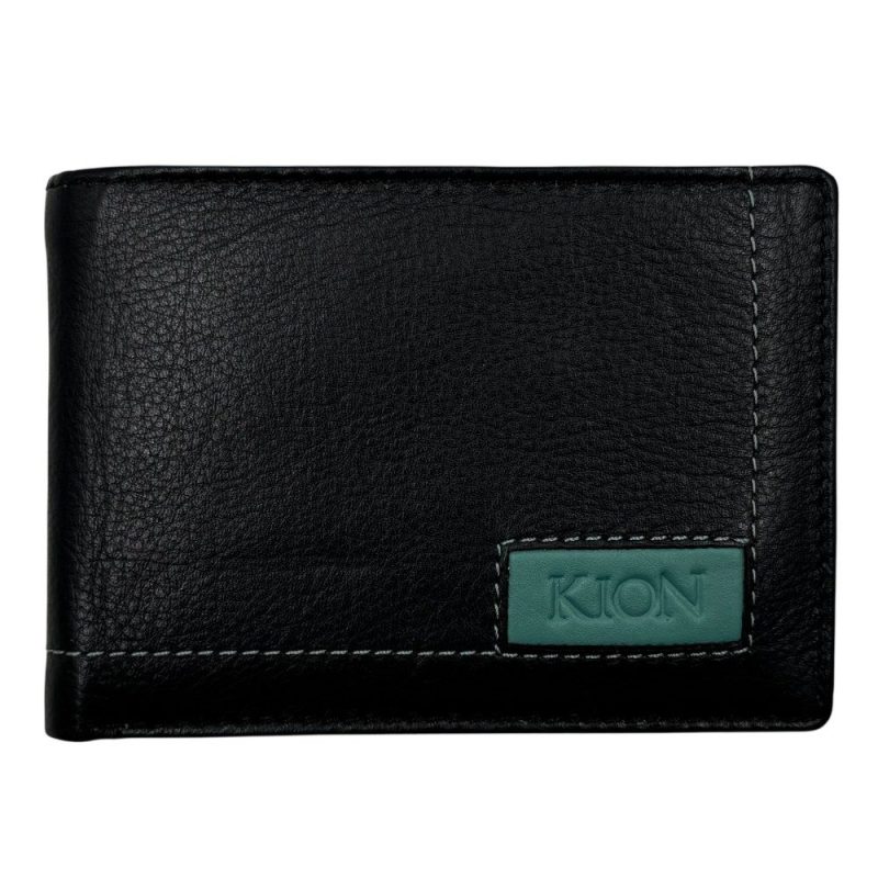 Kion AS-700 Ανδρικό Δερμάτινο Πορτοφόλι με RFID Μαύρο KION