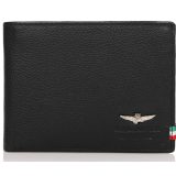 AERONAUTICA MILITARE AM-103 δέρμα πορτοφόλι μαύρο 1