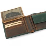 Kion KR-27 RFID karra ανδρικό πορτοφόλι δέρμα Πράσινο-Καφέ 3