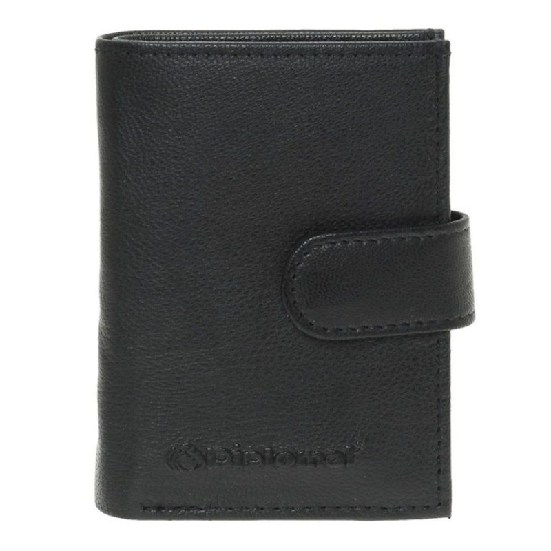 Diplomat MN714 Card Holder Δερμάτινο Πορτοφόλι Καρτών με RFID Μαύρο DIPLOMAT
