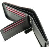Ανδρικό Πορτοφόλι δέρμα ΚΙΟΝ 17 μαύρο-κόκκινο 2