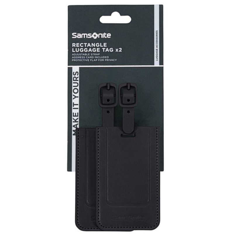 Samsonite 155592-1041 Ta Revolution Luggage Tags Ετικέτες Βαλίτσας 2τμχ Μαύρες Samsonite