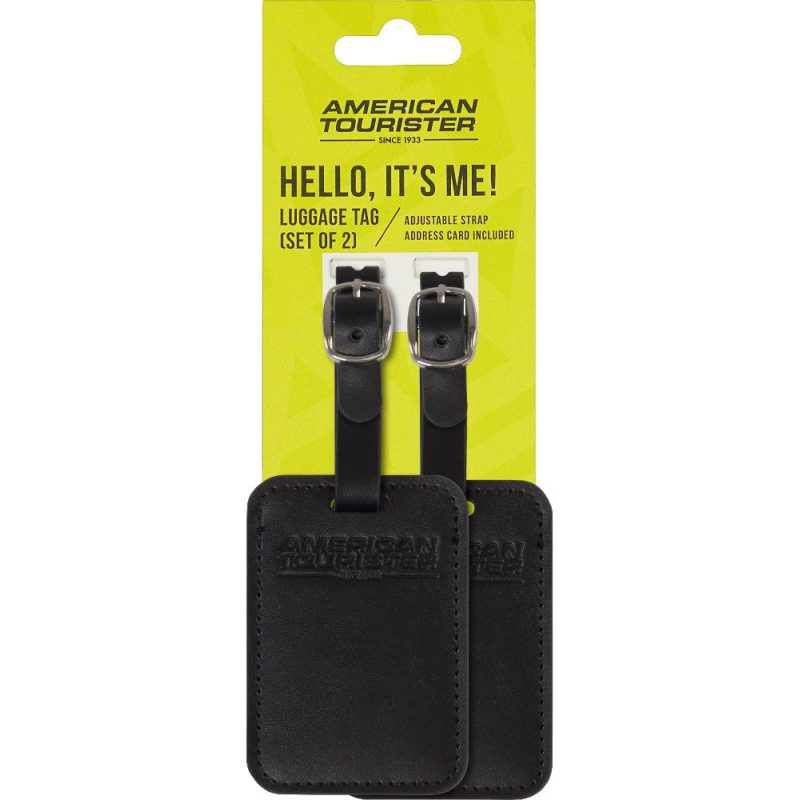 American Tourister 158736-1041 Luggage Tags Ετικέτες Βαλίτσας 2τμχ Μαύρο American tourister