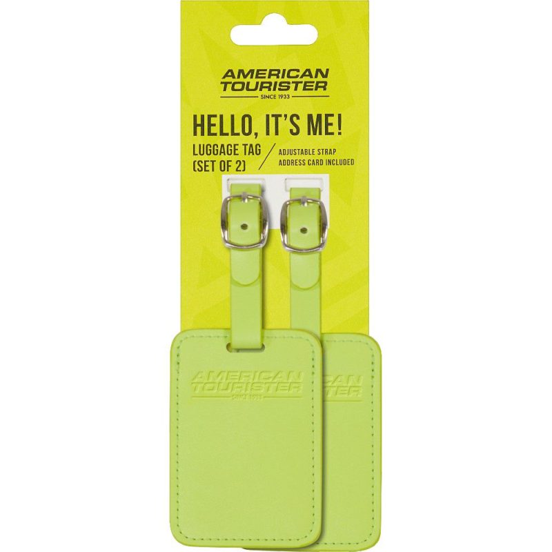 American Tourister 158736-A067 Luggage Tags Ετικέτες Βαλίτσας 2τμχ Πράσινο Lime American tourister