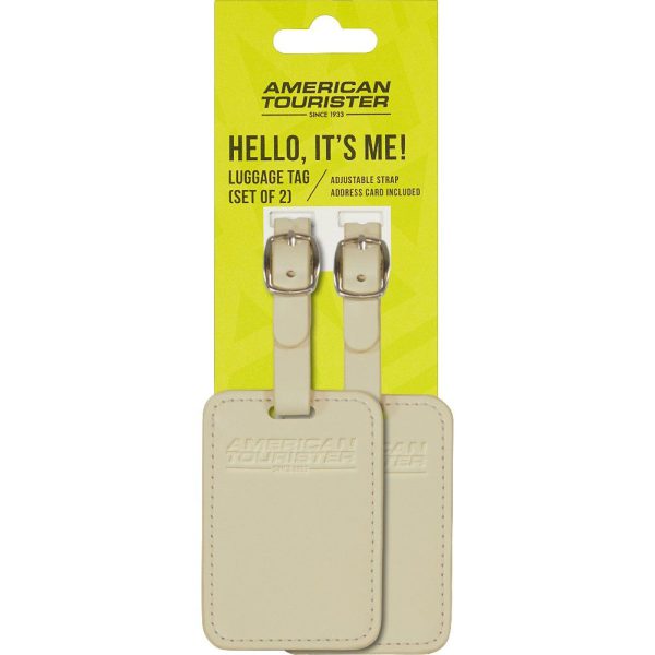 American Tourister 158736-A936 Luggage Tags Ετικέτες Βαλίτσας 2τμχ Εκρού