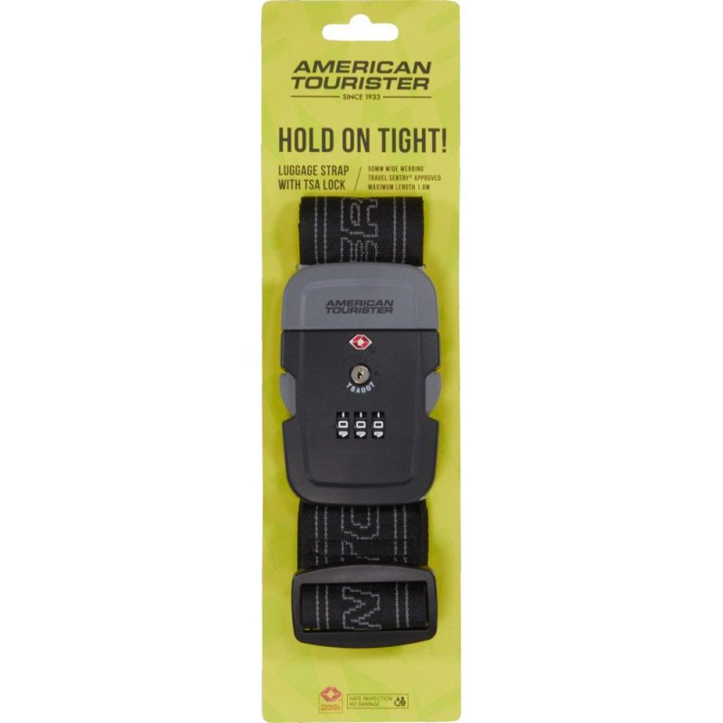American Tourister 159207-1062 Ιμάντας Βαλίτσας με TSA Lock Μαύρο/Γκρι American tourister