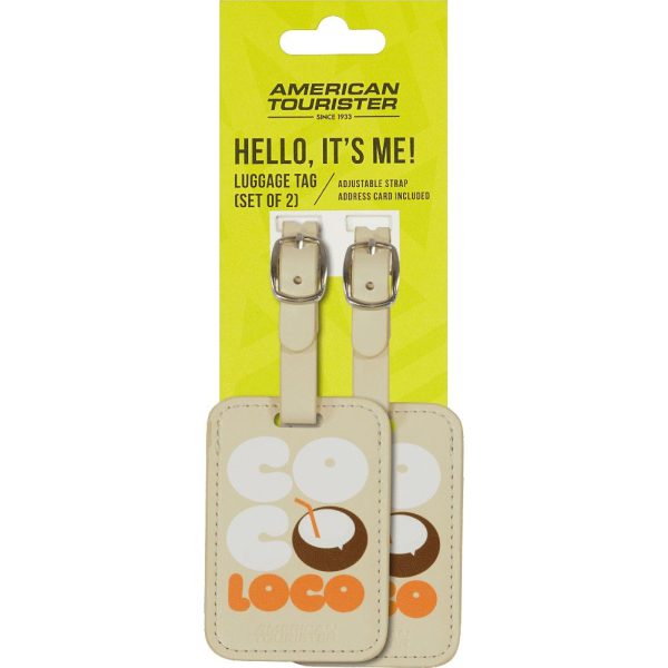 American Tourister 160234-A986 Luggage Tags Ετικέτες Βαλίτσας 2τμχ Μπεζ