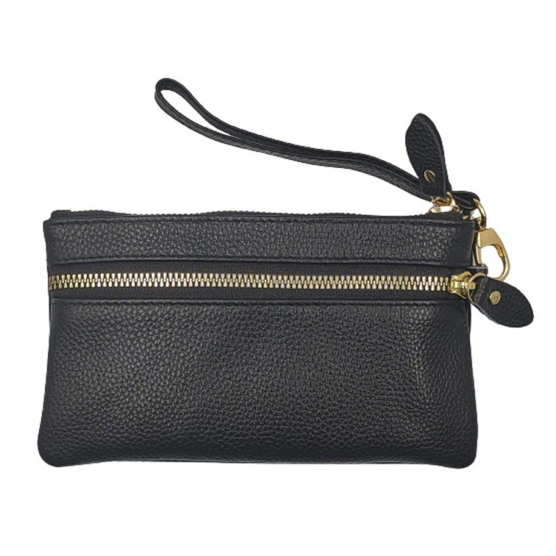 Πορτοφόλι νεσεσεράκι δέρμα Domus 40000735 Μαύρο Domus accessories