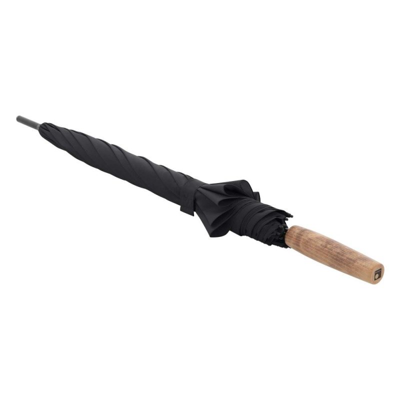 Knirps 47301008 Timber Stick Αυτόματη Αντιανεμική Ομπρέλα Βροχής Μπαστούνι Μαύρη Knirps