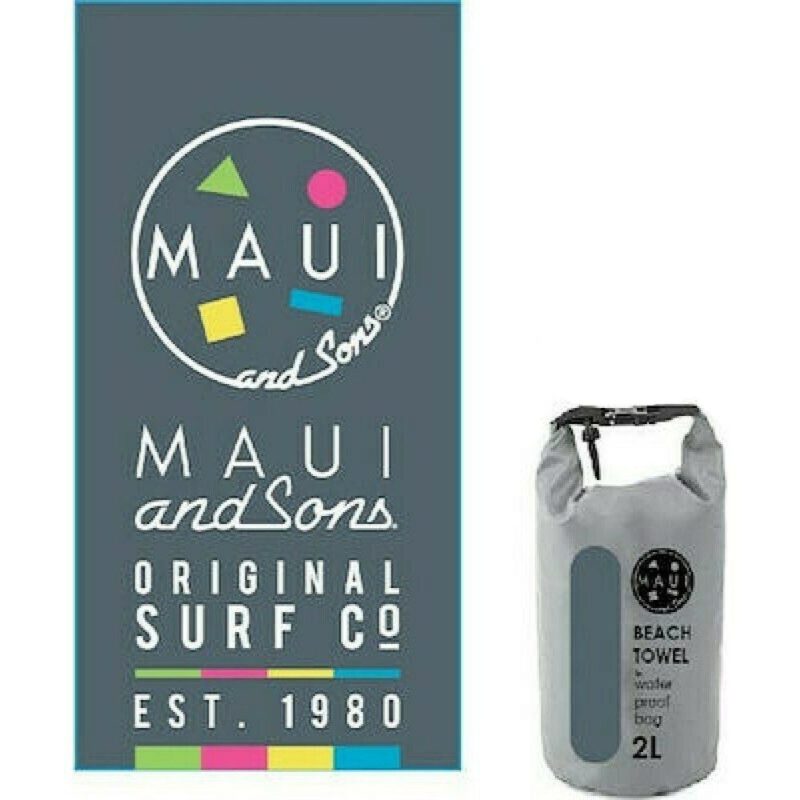 Maui & Sons 4952 Σετ Πετσέτα Σώματος Microfiber Με Αδιάβροχο Τσαντάκι 2L Γκρι MAUI
