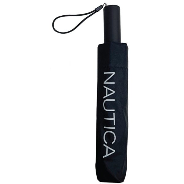 Nautica 6668 Αυτόματη open-close Αντιανεμική Ομπρέλα Βροχής Σπαστή Μαύρη