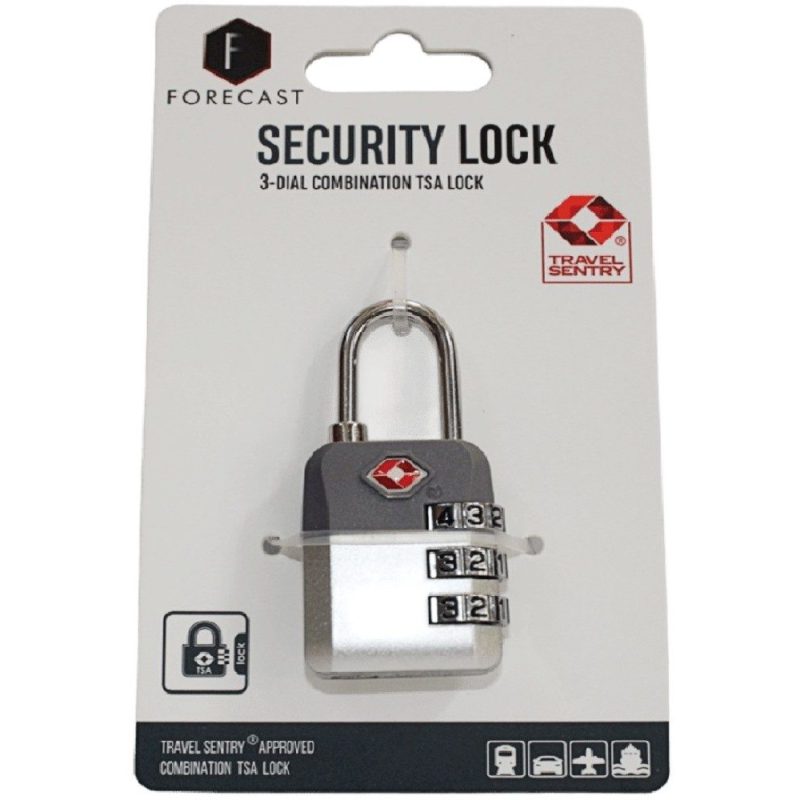 Forecast 69516 TSA 3-Dial Security Lock Λουκέτο με Συνδυασμό Γκρι Forecast