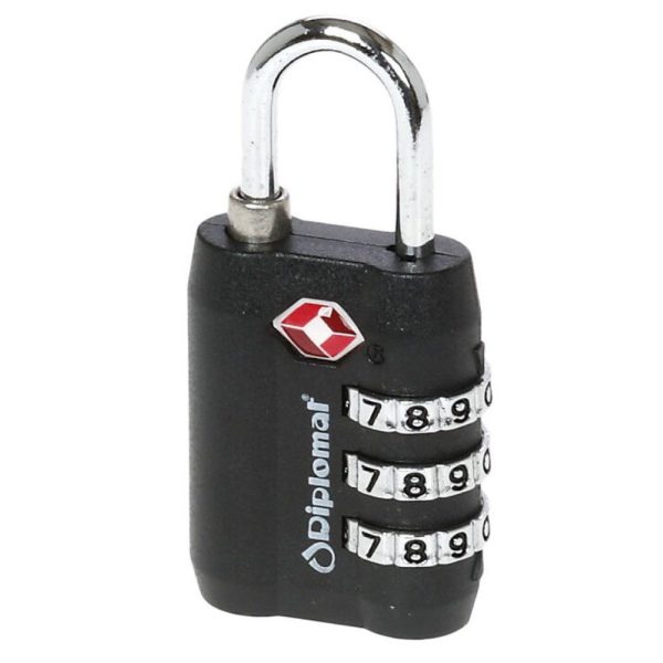 Diplomat ACLOCK3 Λουκέτο Συνδυασμού Μαύρο με TSA