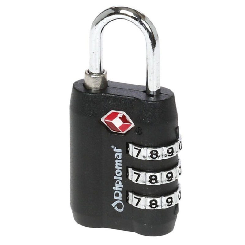 Diplomat ACLOCK3 Λουκέτο Συνδυασμού Μαύρο με TSA DIPLOMAT