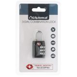 Diplomat ACLOCK3 Λουκέτο Συνδυασμού Μαύρο με TSA 2