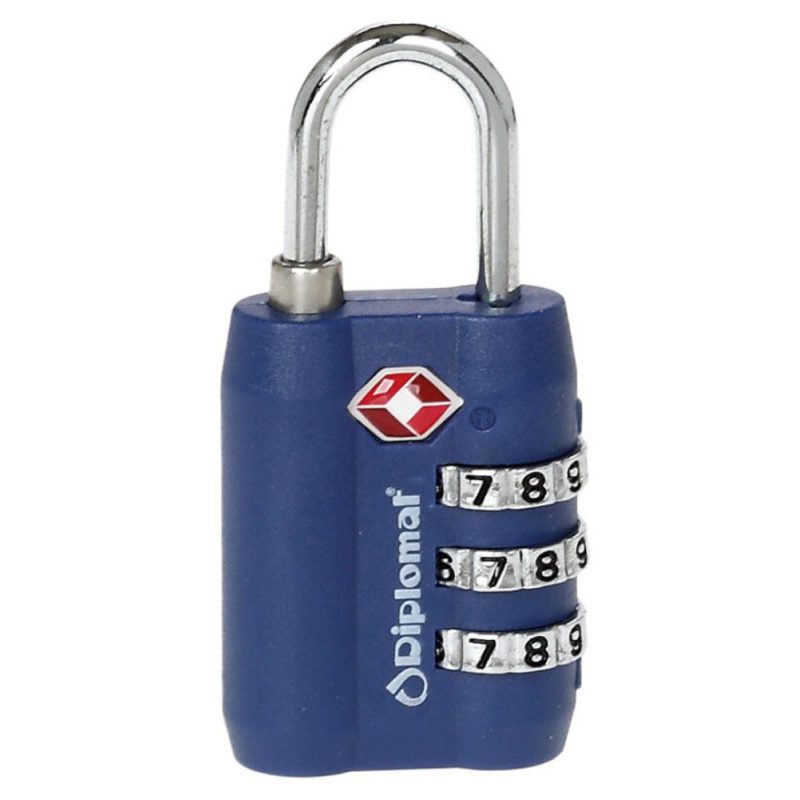 Diplomat ACLOCK3 Λουκέτο Συνδυασμού Μπλε με TSA DIPLOMAT
