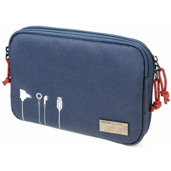 TROIKA BGO44/DB Cable organizer Θήκη για Ηλεκτρονικά Αξεσουάρ Μπλε
