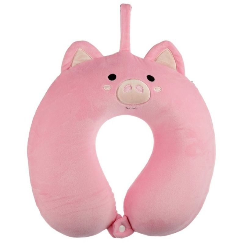 Puckator CUSH242 Μαξιλαράκι Ταξιδίου Pig Plush Ροζ Puckator